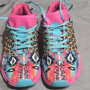Crazy Train Pink and Turquoise Shoes
